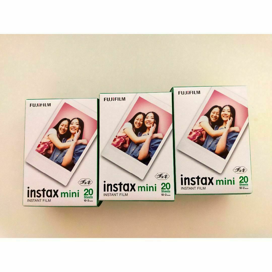 富士フィルム カラー チェキフィルム instax mini 20枚入 3個スマホ/家電/カメラ