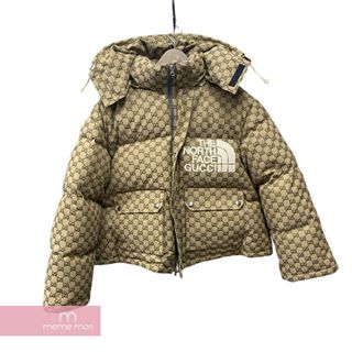 グッチ(Gucci)のGUCCI×THE NORTH FACE 2021SS GG Canvas Bomber Jacket 657012 Z8AM4 グッチ×ノースフェイス GGキャンバスボンバージャケット ダウンブルゾン ベージュ サイズL 【240107】【新古品】(その他)