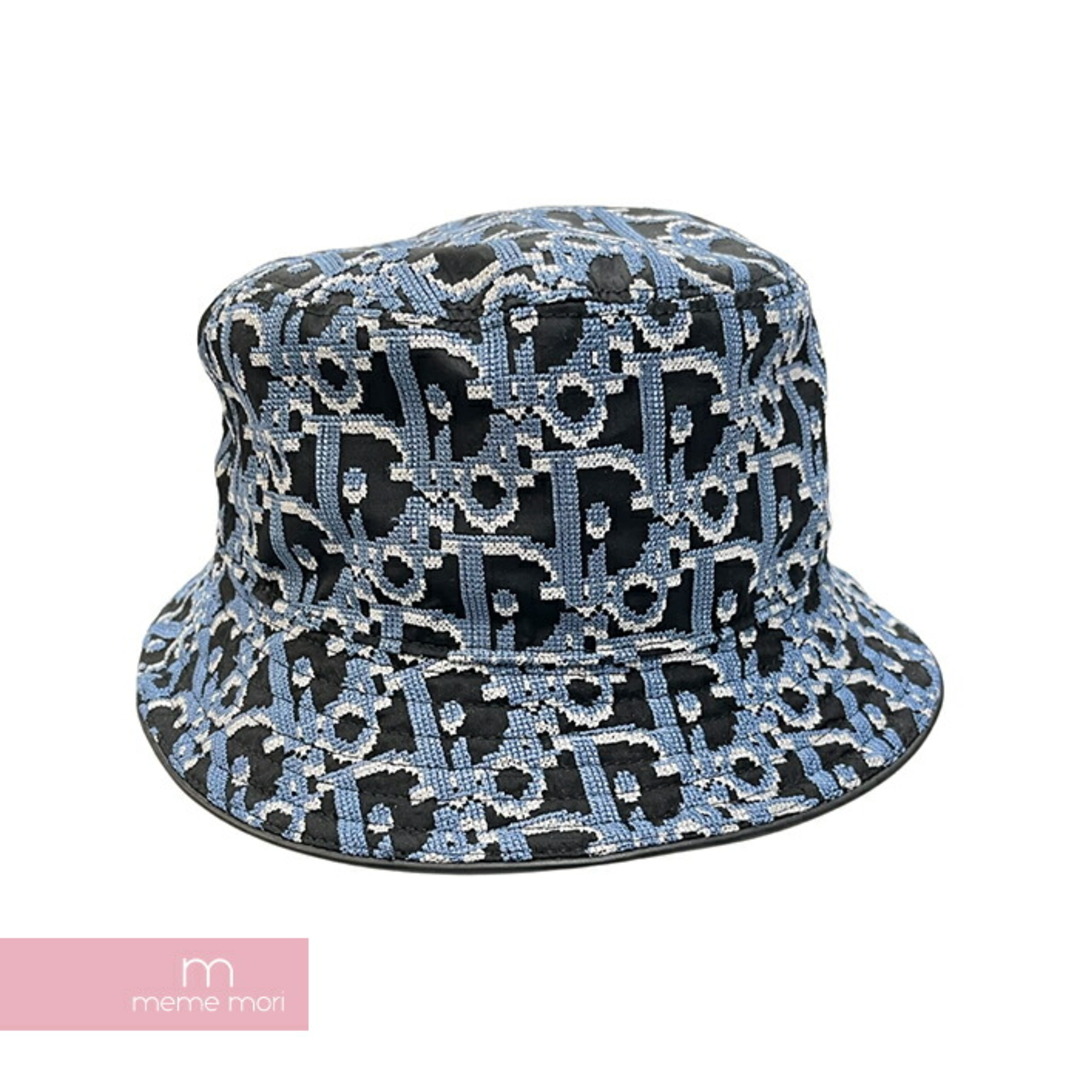 Dior Chapeau Oblique Bob Hat 183C902V1581 ディオール シャポーオブリークボブハット バケットハット 素材切替 帽子 オブリークロゴ刺繍 ブラック×ライトブルー×シルバー サイズL 【240108】【新古品】【me04】 メンズの帽子(ハット)の商品写真