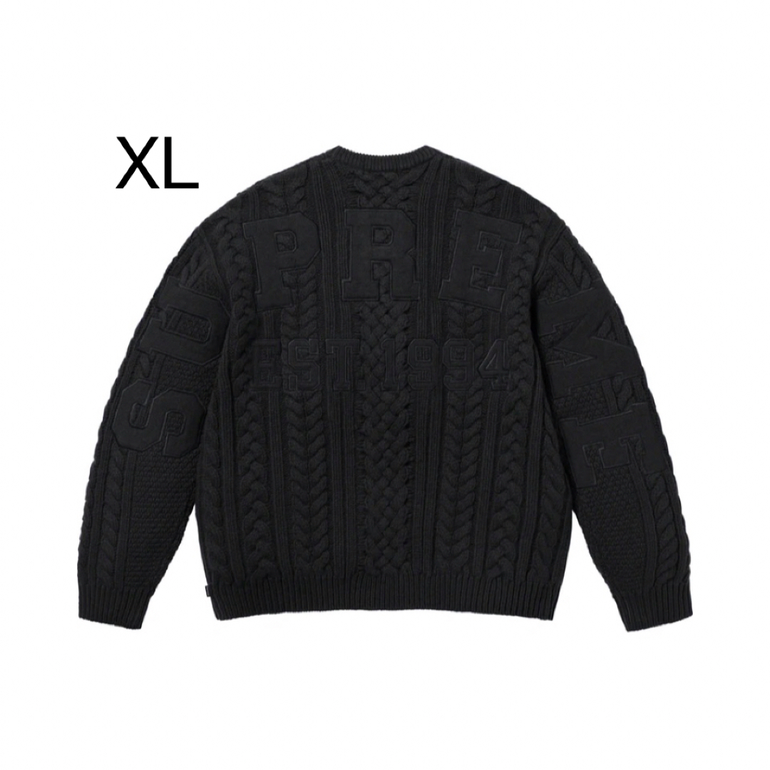 Sup新品Supreme Applique Cable Knit Sweater XL