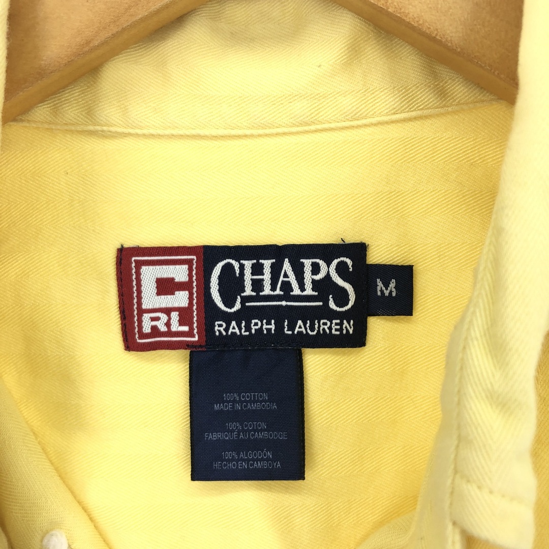 Ralph Lauren(ラルフローレン)の古着 90年代 ラルフローレン Ralph Lauren CHAPS チャップス ヘリンボーン 長袖 ボタンダウンシャツ メンズM ヴィンテージ /eaa408657 メンズのトップス(シャツ)の商品写真