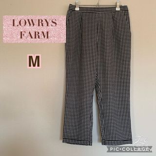 ローリーズファーム(LOWRYS FARM)のローリーズファーム M カジュアルパンツ ブラック 格子柄 総柄 ゴム おしゃれ(カジュアルパンツ)