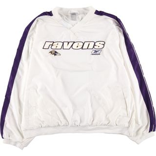 リーボック(Reebok)の古着 リーボック Reebok NFL BALTIMORE RAVENS ボルチモアレイブンズ ウォームアッププルオーバー メンズXXL /eaa408058(ナイロンジャケット)