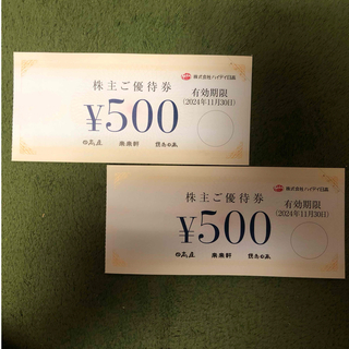 ハイディ日高の株主優待券 500円×2枚とキャラクターピックいずれか一つのセット(その他)
