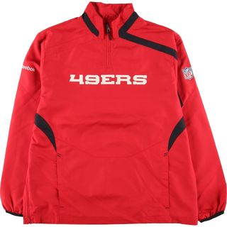 リーボック(Reebok)の古着 リーボック Reebok NFL SANFRANCISCO 49ERS サンフランシスコフォーティナイナーズ ハーフジップ ウォームアッププルオーバー メンズM /eaa408048(ナイロンジャケット)