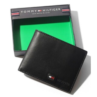トミーヒルフィガー(TOMMY HILFIGER)のトミーヒルフィガー レザーコンパクトウォレット 2つ折り 箱付き/小銭入れ(折り財布)