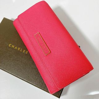 チャールズアンドキース(Charles and Keith)の美品 charles &keith 長財布 レザー バイカラー(財布)