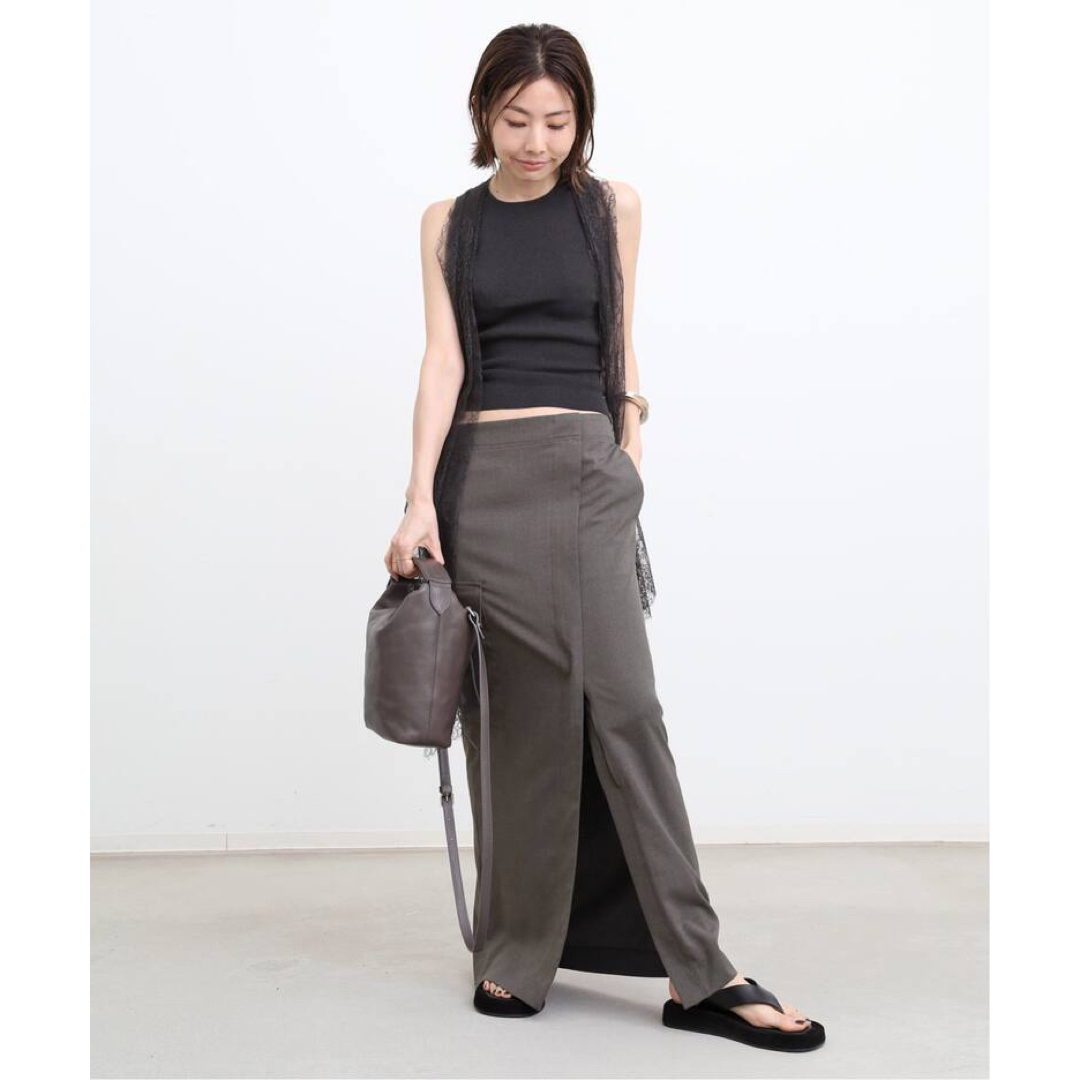 L'Appartement DEUXIEME CLASSE(アパルトモンドゥーズィエムクラス)のアパルトモン Dry Tropical Cargo Skirt グレー 34 レディースのスカート(ロングスカート)の商品写真