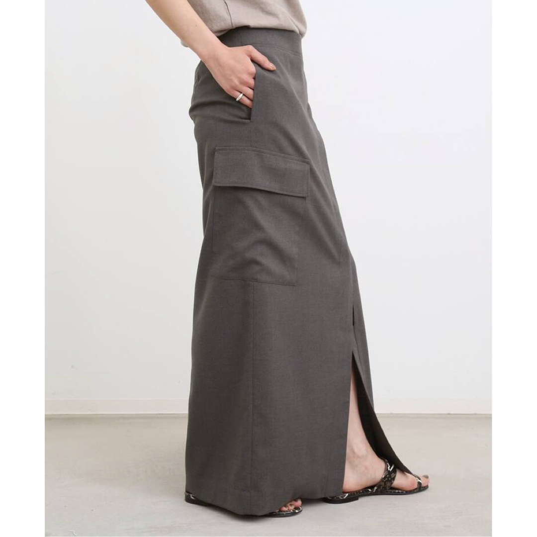 L'Appartement DEUXIEME CLASSE(アパルトモンドゥーズィエムクラス)のアパルトモン Dry Tropical Cargo Skirt グレー 34 レディースのスカート(ロングスカート)の商品写真