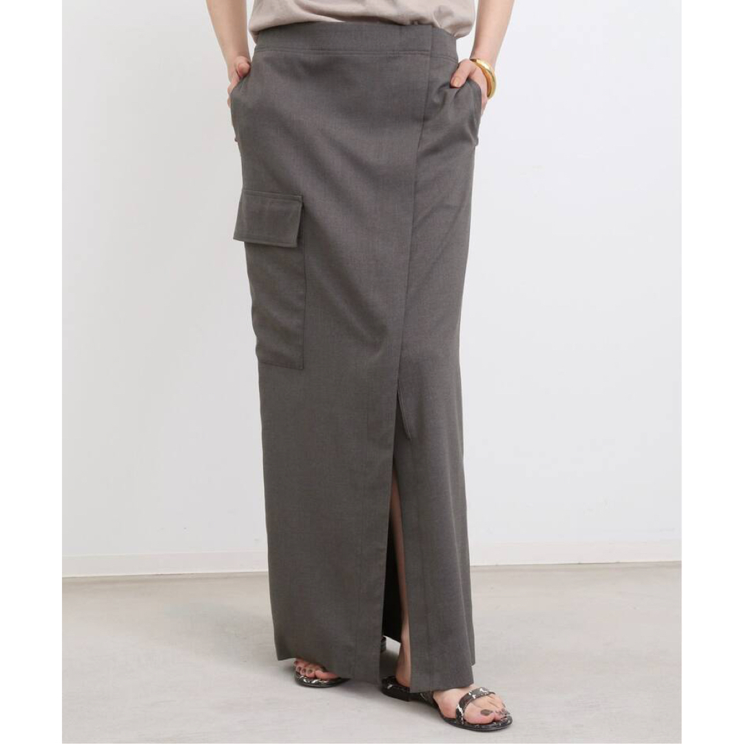 L'Appartement DEUXIEME CLASSE(アパルトモンドゥーズィエムクラス)のアパルトモン Dry Tropical Cargo Skirt グレー 34 レディースのスカート(ロングスカート)の商品写真