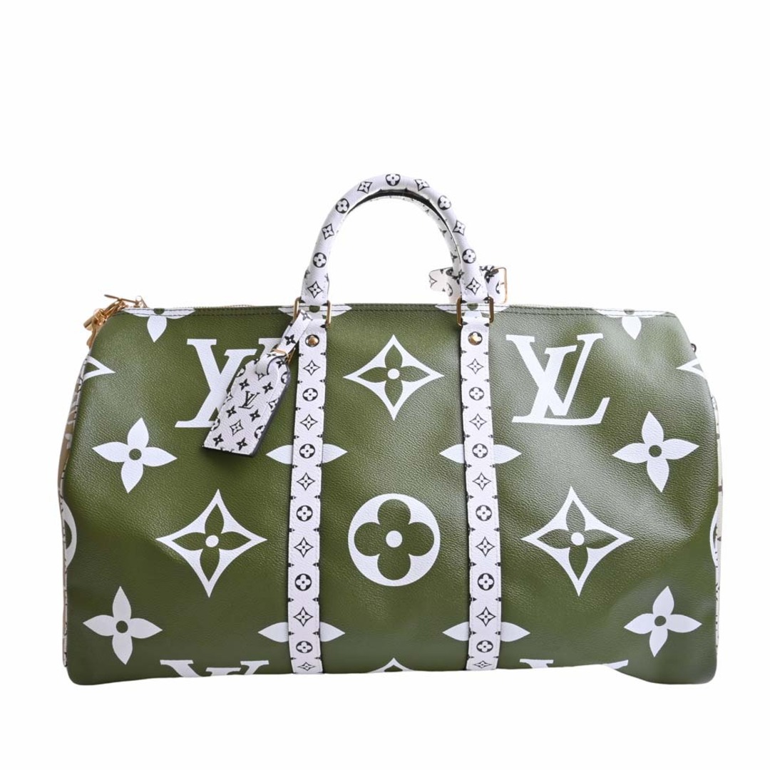 LOUIS VUITTON ルイヴィトン モノグラム ジャイアント キーポル バンドリエール50 2WAY ハンドバッグ ボストンバッグ M44590 カーキ/ベージュ/ホワイト byバッグ