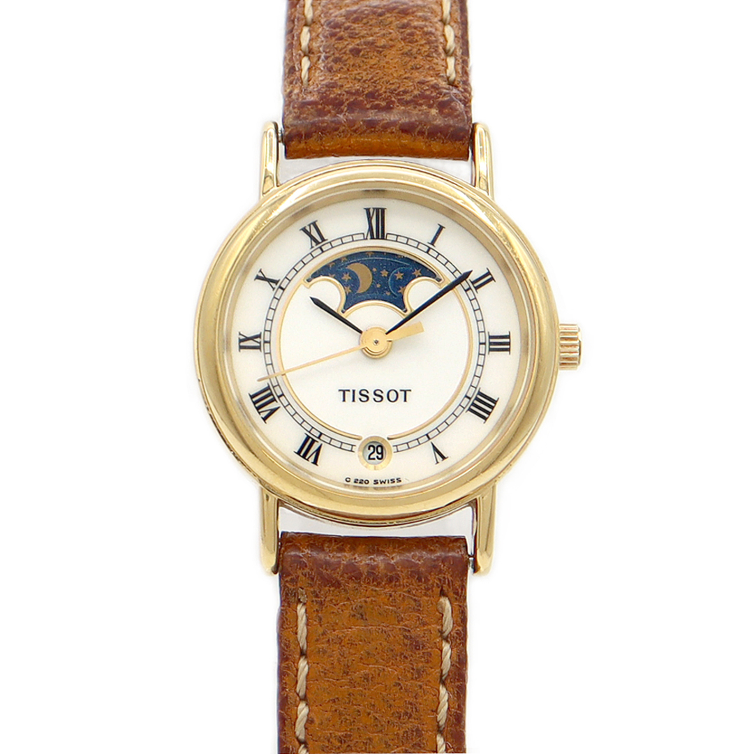 TISSOT - TISSOT ティソ ムーンフェイズ デイト 30m防水 白 ホワイト 