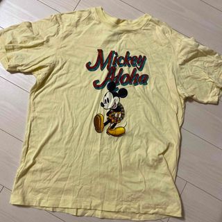 ミッキーマウス(ミッキーマウス)のハワイアン　ミッキーマウスTシャツ　Lサイズ　UT ユニクロ(キャラクターグッズ)