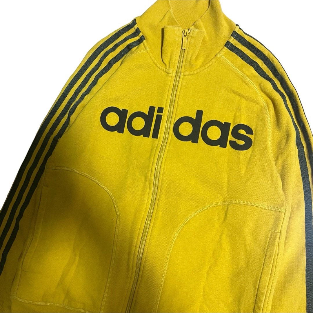 adidas(アディダス)の00’s adidas トラックジャケット コットン センターロゴ イエロー メンズのトップス(ジャージ)の商品写真