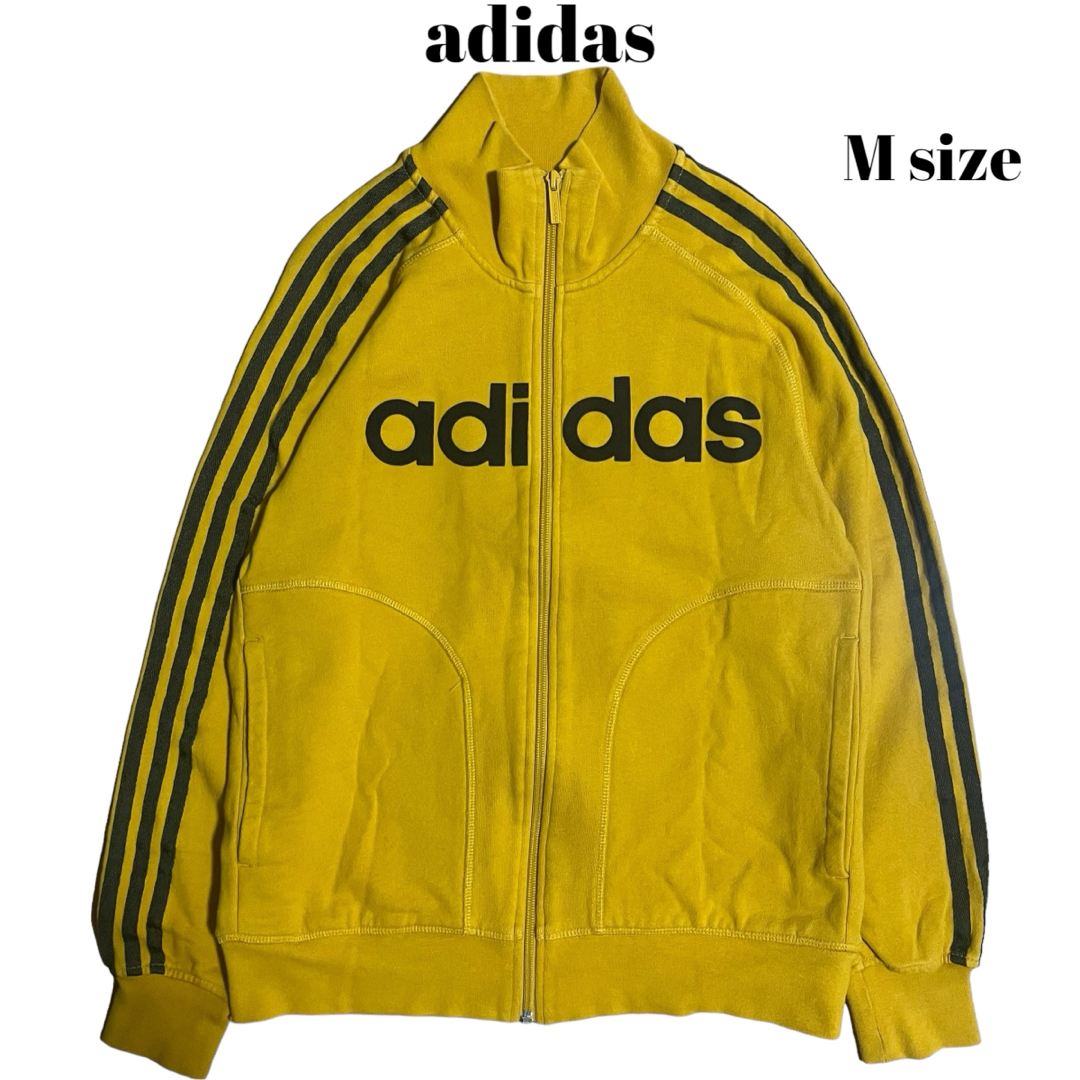 adidas(アディダス)の00’s adidas トラックジャケット コットン センターロゴ イエロー メンズのトップス(ジャージ)の商品写真