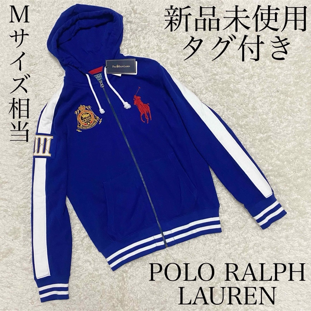 POLO  ネイビー【エルボーパッチ付き】BIGPONY  パーカー日本サイズM