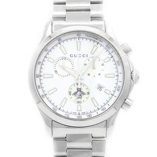 グッチ(Gucci)の電池交換済 GUCCI グッチ G-Timeless Gタイムレス クロノグラフ 126 4 デイト 白 ホワイト SS ステンレス メンズ クォーツ【6ヶ月保証】【腕時計】【中古】(腕時計(アナログ))