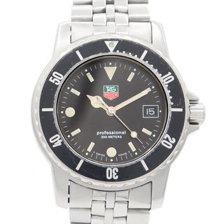 タグホイヤー(TAG Heuer)の電池交換済 TAG Heuer タグホイヤー プロフェッショナル200 929 213G 20 デイト 200m防水 黒 ブラック SS ステンレス メンズ クォーツ【6ヶ月保証】【腕時計】【中古】(腕時計(アナログ))