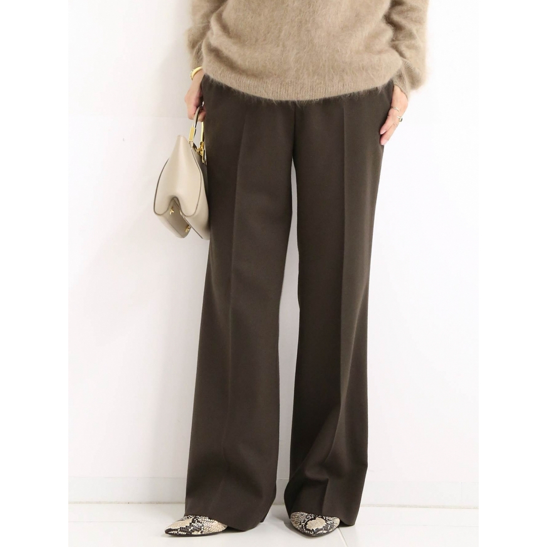 美品★Deuxieme Classe スリムフレアパンツ(BROWN)38