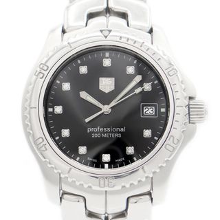 タグホイヤー(TAG Heuer)の電池交換済 TAG Heuer タグホイヤー プロフェッショナル200 11Pダイヤ WT1115 ダイヤモンド デイト 200m防水 黒 ブラック SS ステンレス メンズ クォーツ【6ヶ月保証】【腕時計】【中古】(腕時計(アナログ))