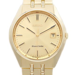 グランドセイコー(Grand Seiko)の電池交換済 SEIKO セイコー グランドセイコー GS 9587-8010 デイト 金無垢 ゴールド K18YG イエローゴールド メンズ クォーツ【6ヶ月保証】【腕時計】【中古】(腕時計(アナログ))