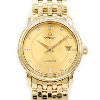 オメガ(OMEGA)のOMEGA オメガ DeVille デビル プレステージ 15Pダイヤ 4190 15 デイト ダイヤモンド 金無垢 ゴールド K18YG イエローゴールド レディース 自動巻き デヴィル【6ヶ月保証】【腕時計】【中古】(腕時計)