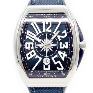 フランクミュラー(FRANCK MULLER)の内部点検済 FRANCK MULLER フランクミュラー ヴァンガード ヨッティング V45SCDT YACHTING デイト 青 ブルー SS ステンレス 純正ベルト 純正尾錠 メンズ 自動巻き【6ヶ月保証】【中古】【腕時計】(腕時計(アナログ))