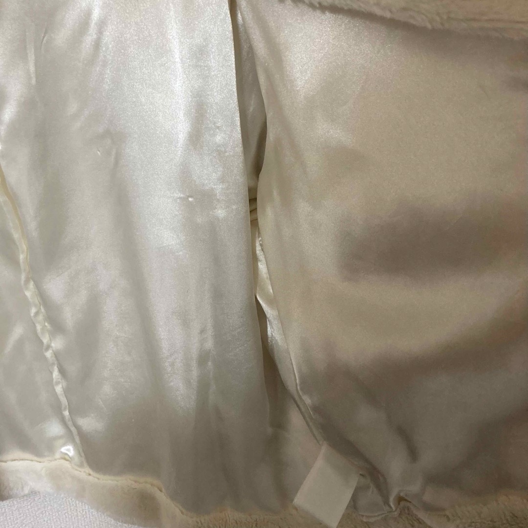 ファーコート　フェイクファー　ラビットタッチ　3L 大きいサイズ　ホワイト　美品 レディースのジャケット/アウター(毛皮/ファーコート)の商品写真