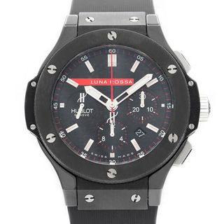 ウブロ(HUBLOT)のHUBLOT ウブロ ビッグバン ルナロッサ クロノグラフ 1000本限定 301.CM.131.RX.LUN06 100m防水 黒 ブラック カーボン 純正ベルト 純正尾錠 メンズ 自動巻き【6ヶ月保証】【腕時計】【中古】(腕時計(アナログ))