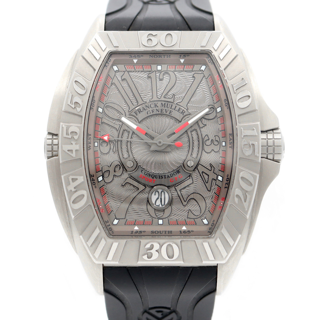 新品FRANCK MULLER フランクミュラー コンキスタドール グランプリ チタニウム 8900SCDTGPG デイト 100m防水 シルバー Ti チタン 純正ラバーベルト 純正バックル メンズ 自動巻き【6ヶ月保証】【腕時計】