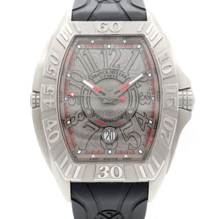 フランクミュラー(FRANCK MULLER)のFRANCK MULLER フランクミュラー コンキスタドール グランプリ チタニウム 8900SCDTGPG デイト 100m防水 シルバー Ti チタン 純正ラバーベルト 純正バックル メンズ 自動巻き【6ヶ月保証】【中古】【腕時計】(腕時計(アナログ))