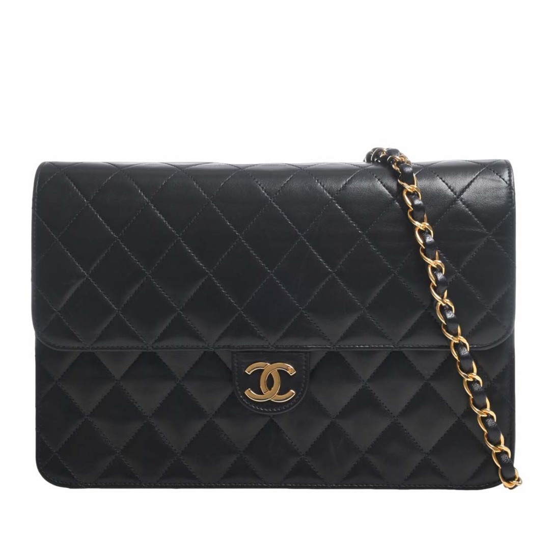 レディースCHANEL シャネル ラムスキン マトラッセ ココマーク チェーン ショルダーバッグ A03570 ブラック by