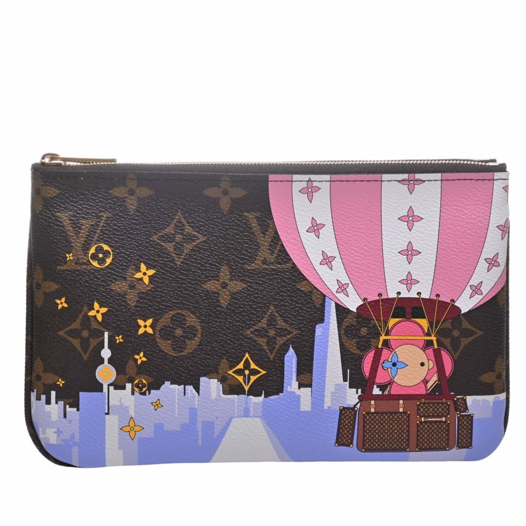 LOUIS VUITTON ルイヴィトン モノグラム ポシェット ドゥーブルジップ ヴィヴィエンヌ チェーン ショルダーバッグ M68486 ブラウン byバッグ