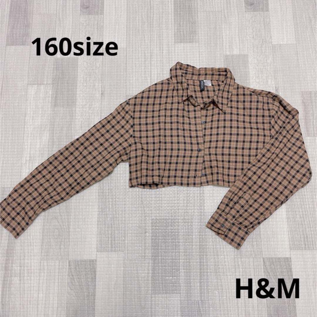 H&M(エイチアンドエム)の1218 キッズ服 / H&M / ショート丈シャツ160 キッズ/ベビー/マタニティのキッズ服女の子用(90cm~)(Tシャツ/カットソー)の商品写真