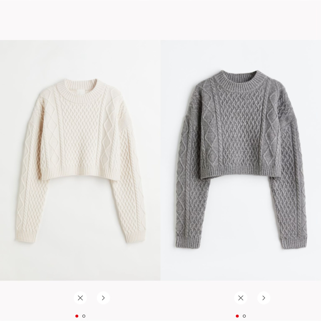 H&M(エイチアンドエム)のH&M ケーブルニット　ニット　セーター　2枚セット レディースのトップス(ニット/セーター)の商品写真