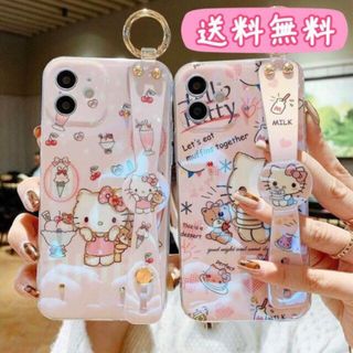 iPhoneケース ハローキティ　ハンドストラップ(iPhoneケース)