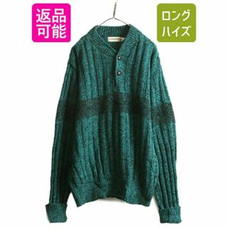 80s ST JOHN'S BAY ヘンリーネック デザイン ニット セーター メンズ L / セントジョンズベイ ヴィンテージ  JCペニー ケーブル JCPenney(ニット/セーター)