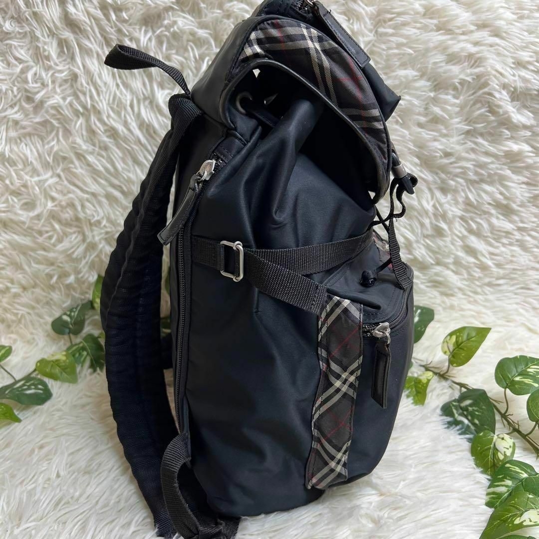 BURBERRY BLACK LABEL(バーバリーブラックレーベル)の良品✨　バーバリーブラックレーベル リュック ノバチェック バックパック 黒 メンズのバッグ(バッグパック/リュック)の商品写真