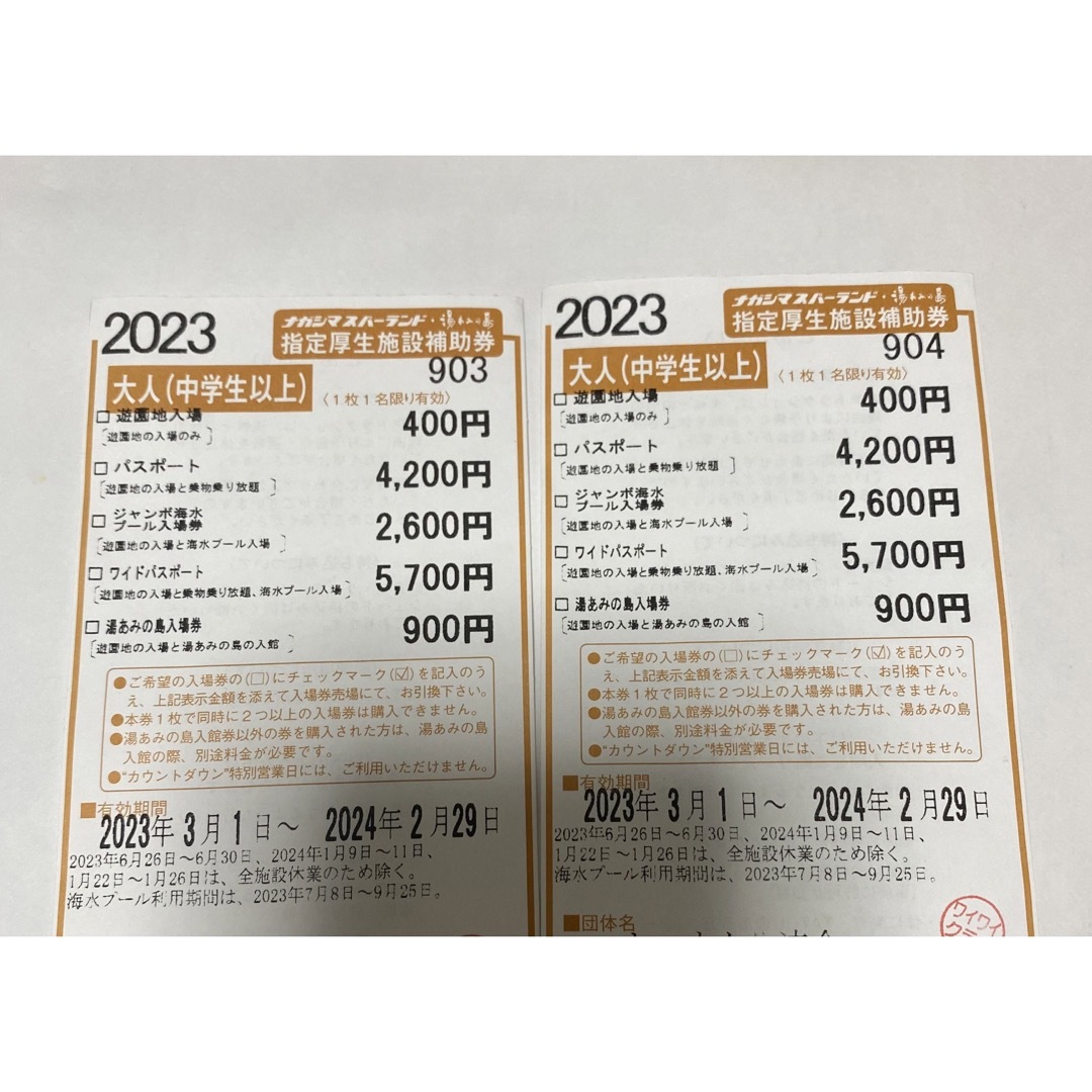 ナガシマスパーランド優待券 チケットの施設利用券(遊園地/テーマパーク)の商品写真