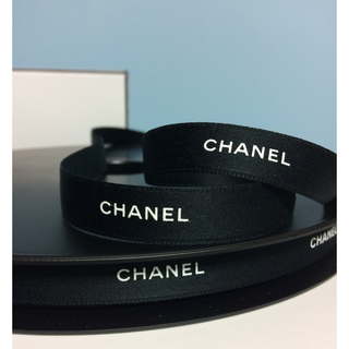 シャネル(CHANEL)の1.5cm幅 CHANEL ラッピング リボン ブラック 5m(ラッピング/包装)