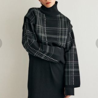 マウジー(moussy)のマウジー　M_ チェックニットプルオーバー(ニット/セーター)