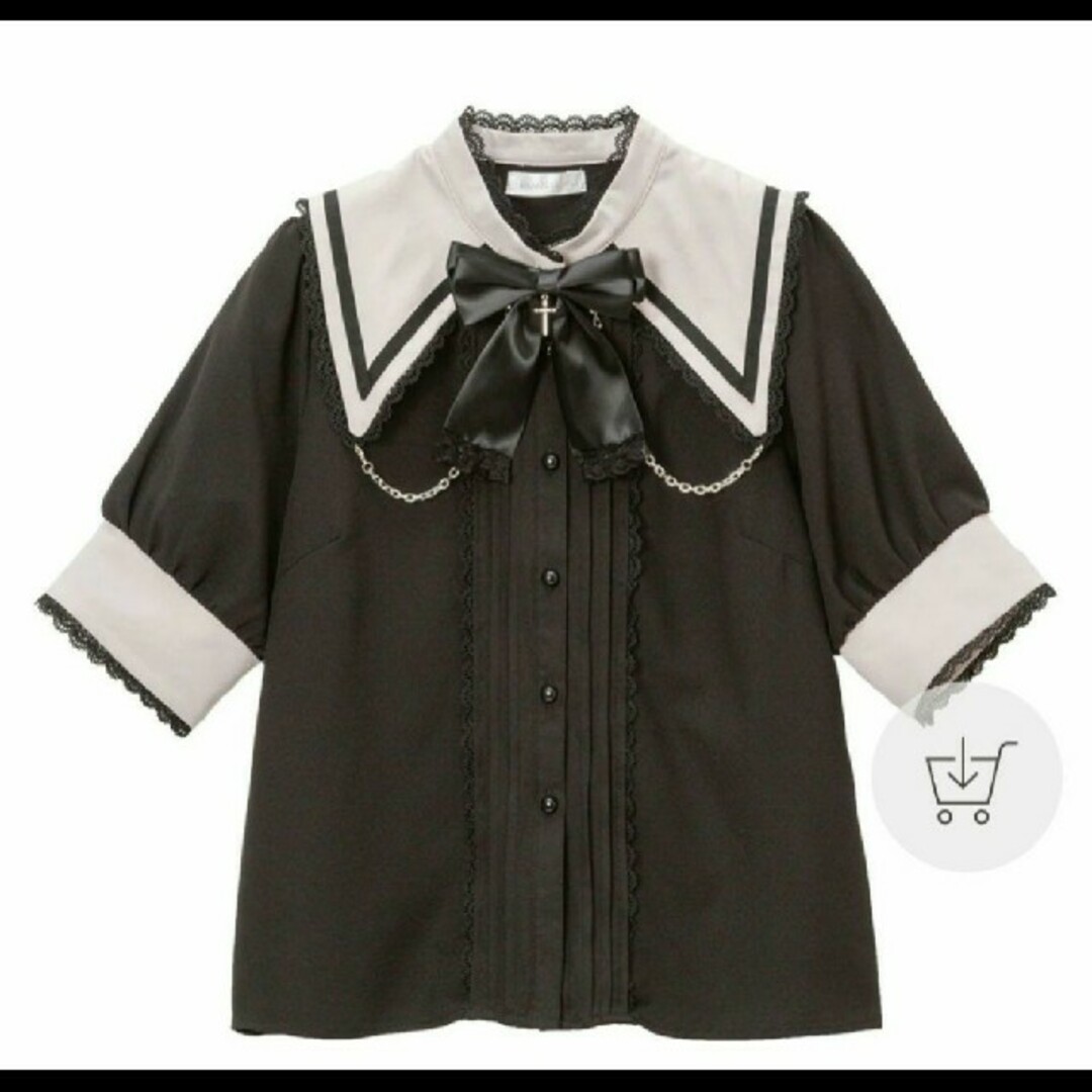 MA＊RS(マーズ)のクロス×チェーン付き制服風ブラウス レディースのトップス(シャツ/ブラウス(半袖/袖なし))の商品写真