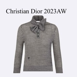 クリスチャンディオール(Christian Dior)のChristian Dior♡2023AW千鳥格子柄ボウカラーセーター(ニット/セーター)