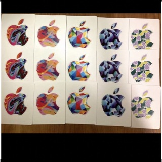 Apple gift Card アップルギフトカード ステッカー  5種セット(しおり/ステッカー)