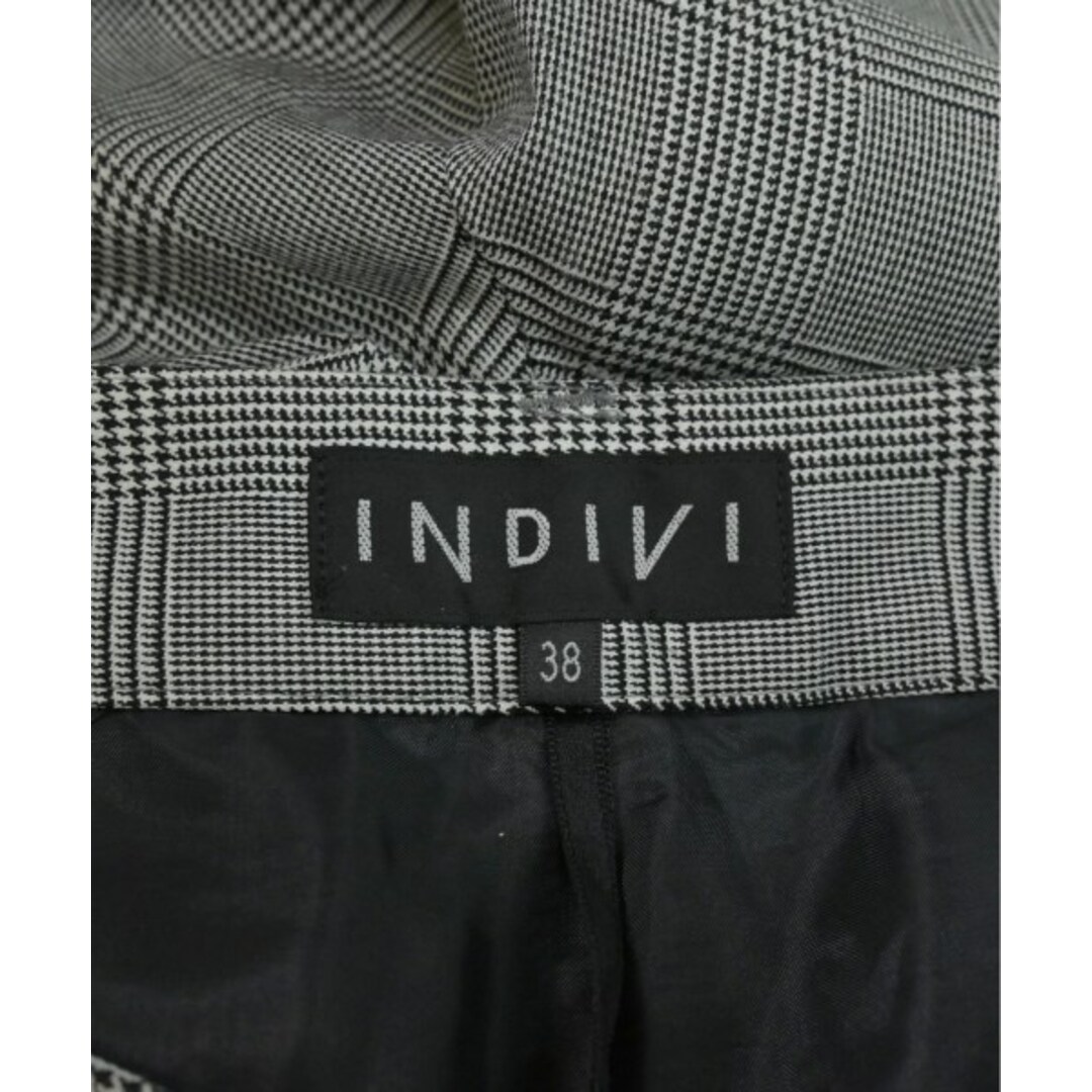 INDIVI(インディヴィ)のINDIVI インディヴィ パンツ（その他） 38(M位) 黒x白(チェック) 【古着】【中古】 レディースのパンツ(その他)の商品写真