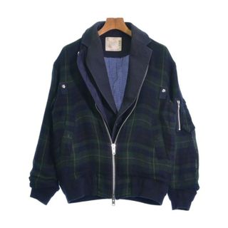 サカイ(sacai)のsacai サカイ ブルゾン 1(S位) 緑x紺(チェック) 【古着】【中古】(その他)