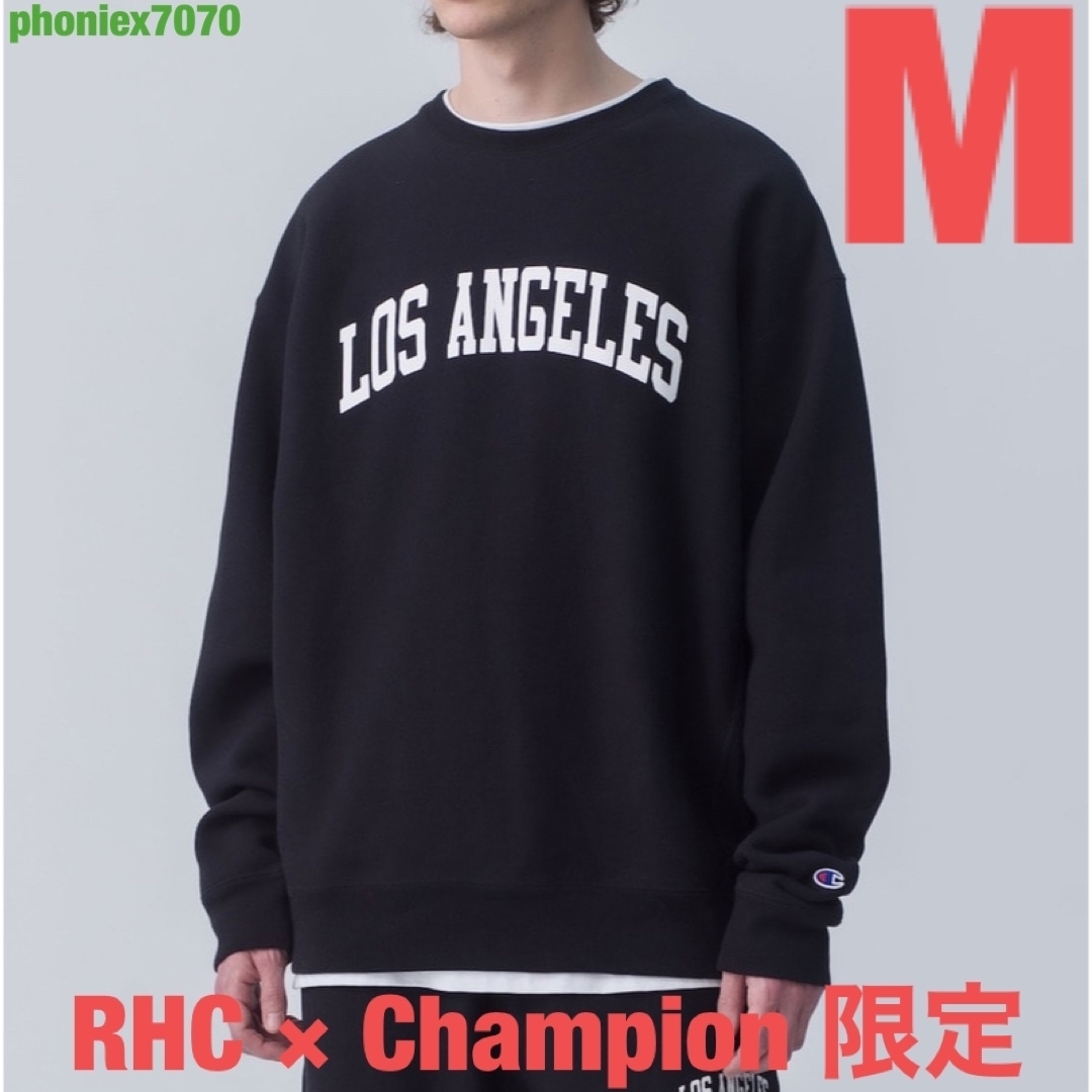 RHC × Champion Reverse Weave Sweat【M】黒サーフ