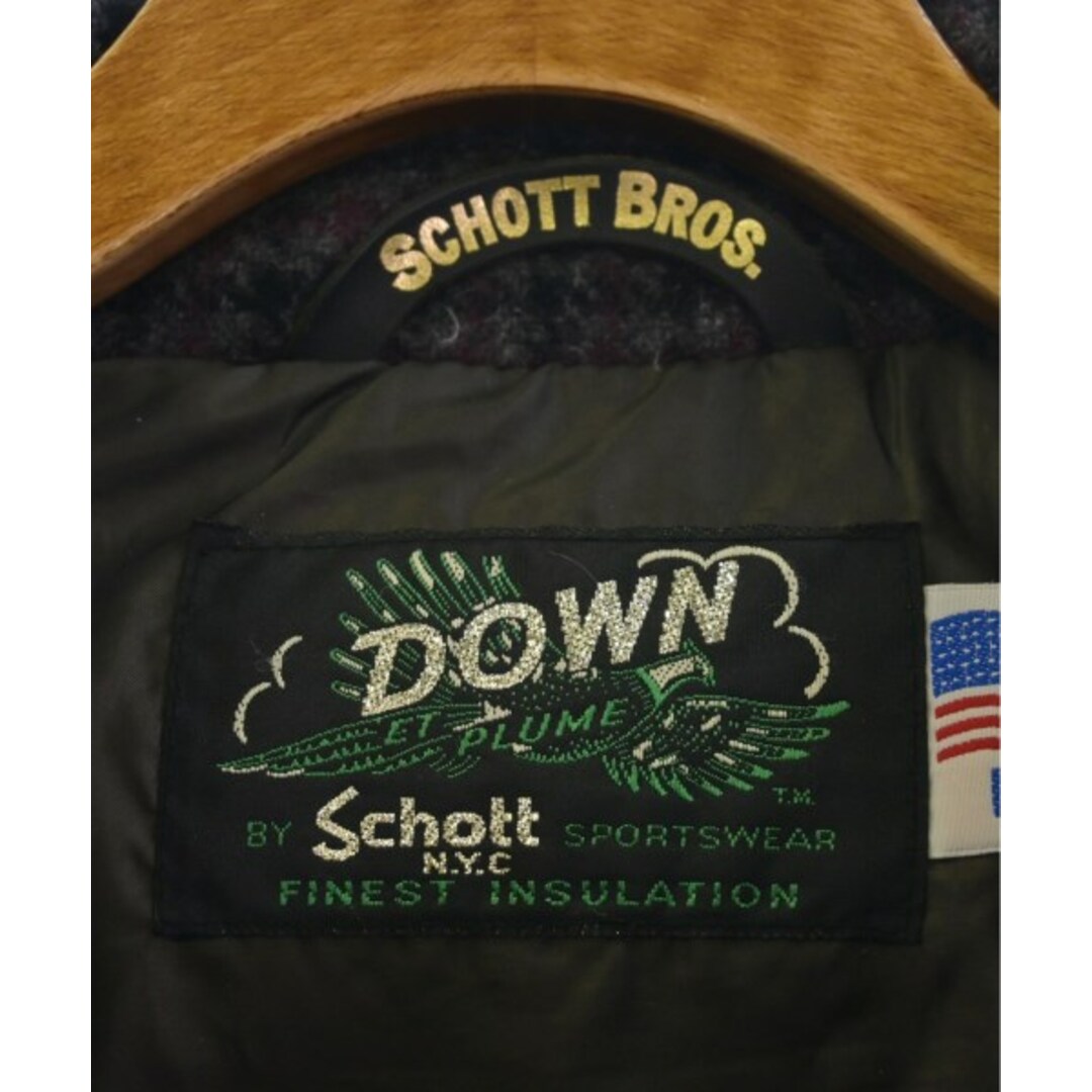 schott(ショット)のSchott ショット ダウンコート L グレーx赤x黒(チェック) 【古着】【中古】 メンズのジャケット/アウター(その他)の商品写真