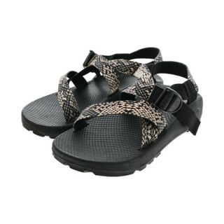 チャコ(Chaco)のChaco チャコ サンダル US8(26cm位) 黒xベージュ(パイソン) 【古着】【中古】(サンダル)