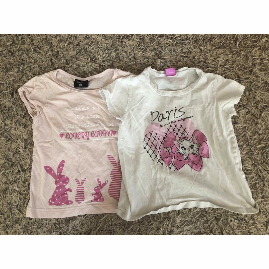 Disney(ディズニー)の女の子　Tシャツ　2点セット　ディズニー　ピンク　うさぎ　可愛い　110 キッズ/ベビー/マタニティのキッズ服女の子用(90cm~)(Tシャツ/カットソー)の商品写真